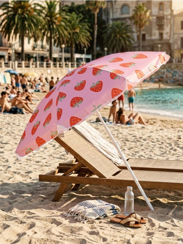 Ombrellone da spiaggia con motivo fragole - multicolor