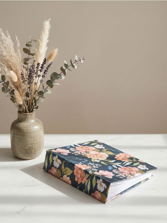 Sinsay - Album foto cu motiv floral - negru