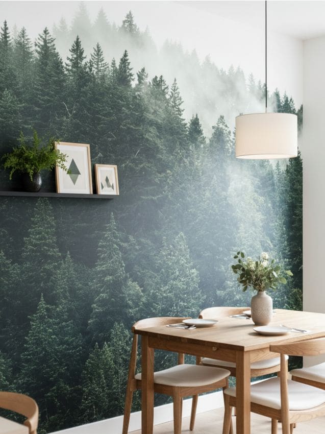 Sinsay - Fototapet autoadeziv cu motiv de pădure compus din 4 role - verde