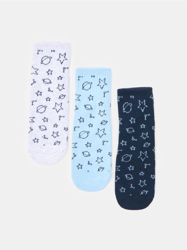 Sinsay - Șosete cu Tematică Spațială 3 Bucăți - multicolor