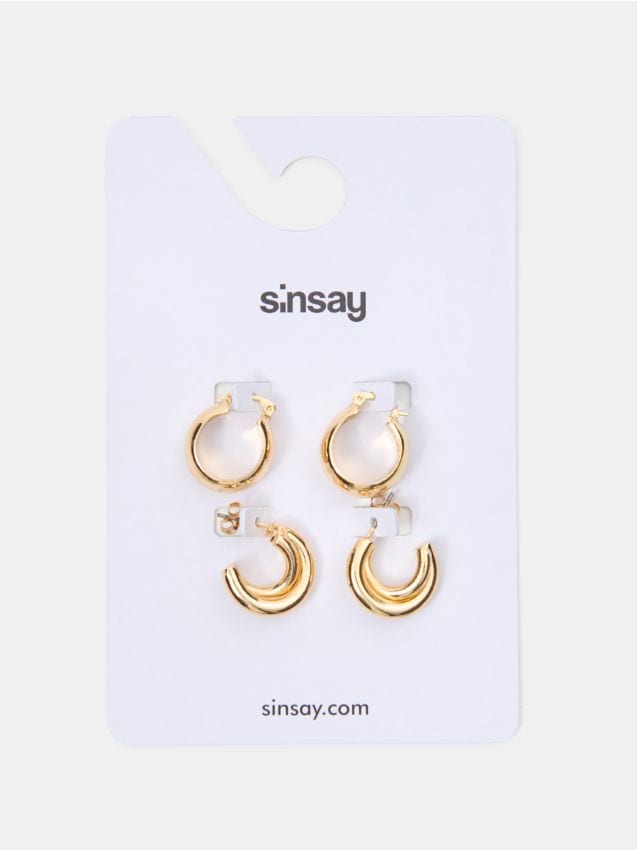 Set di orecchini a cerchio 2 pack - oro
