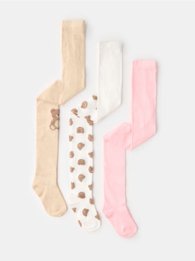 Sinsay - Colanți Din Bumbac 3 Bucăți - multicolor