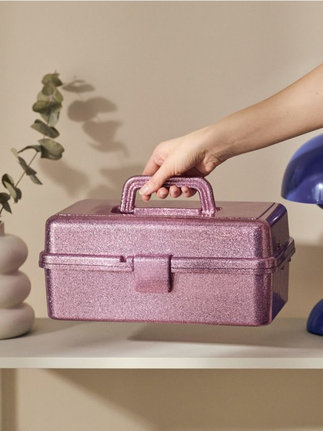 Sinsay - Organizator pliabil cu sclipici și mâner - roz