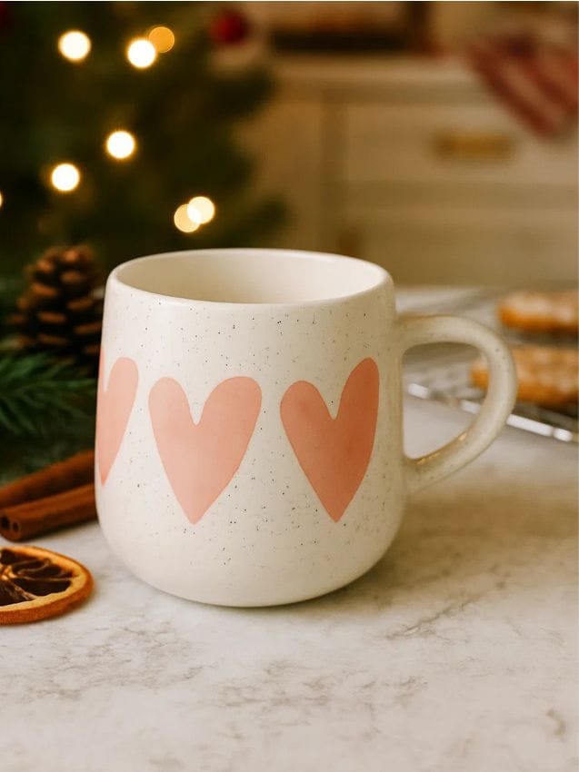 Sinsay - Cană ceramică cu imprimare - roz-pastel