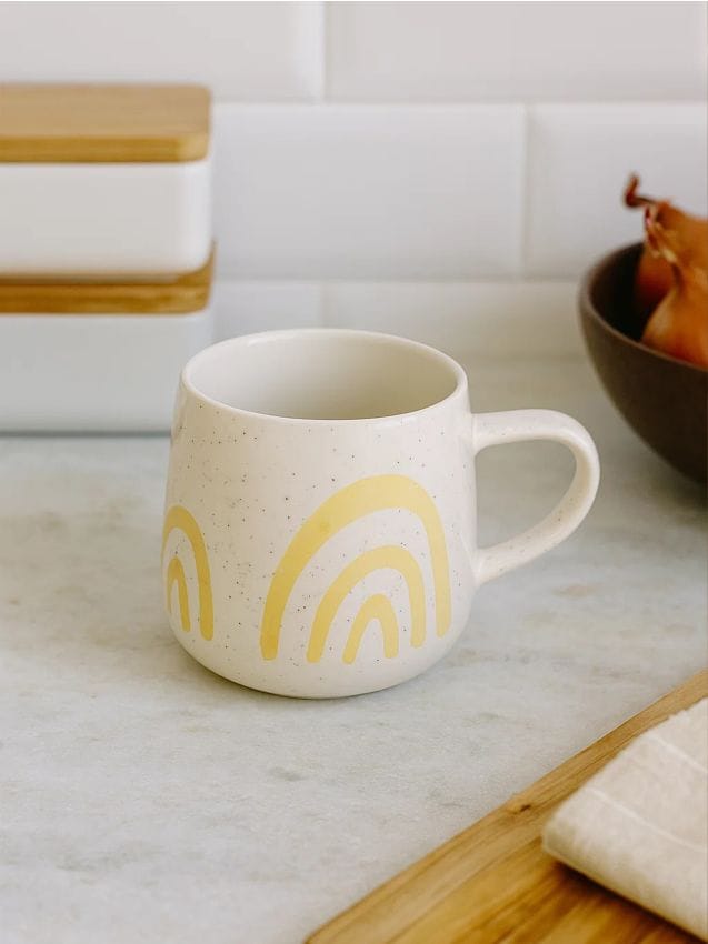 Sinsay - Cană ceramică cu imprimare - galben