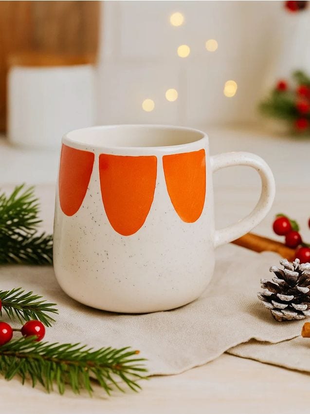 Sinsay - Cană ceramică cu imprimare - oranj-mandarină
