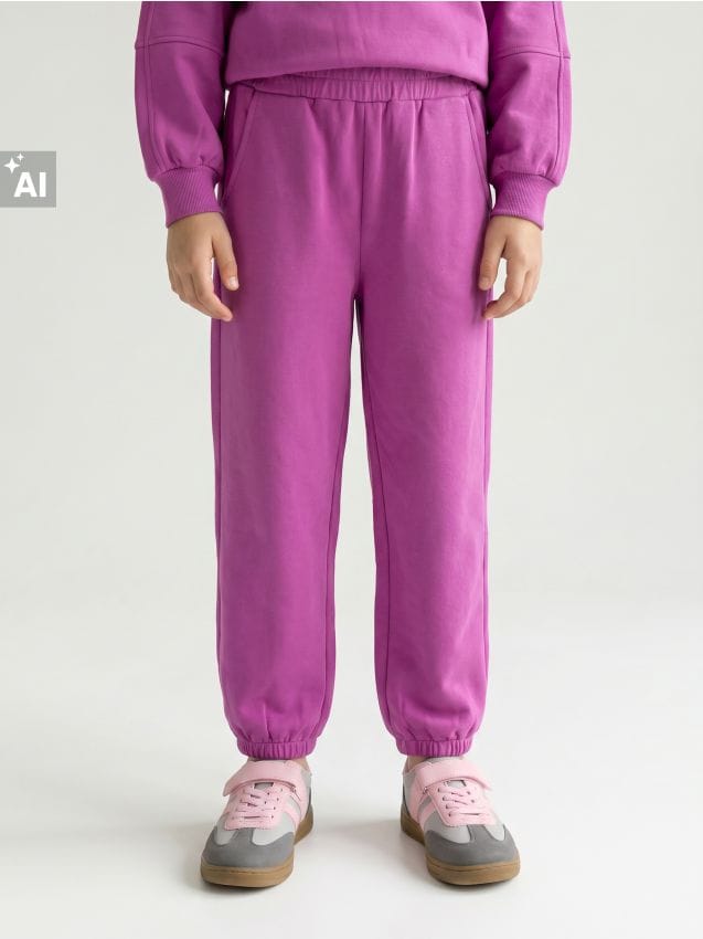 Sinsay - Pantaloni jogger oversize - violet-orhidee