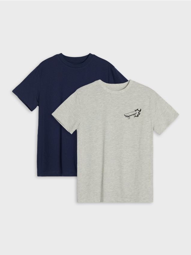 Sinsay - Tricouri din bumbac 2 pack - multicolor