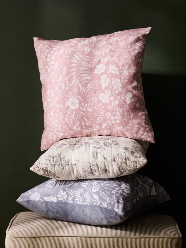 Sinsay - Față de pernă cu model floral - roz-pastel