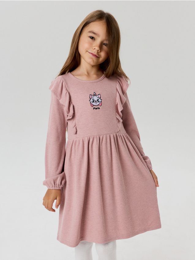 Sinsay - Rochie cu dungi și amestec de viscoză The Aristocats - roz
