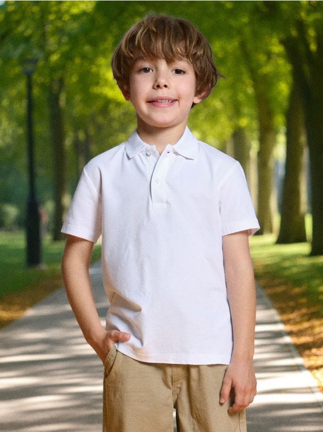 Sinsay - Tricou Polo - alb