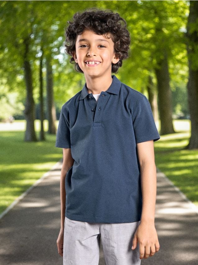 Sinsay - Tricou Polo - bleumarin