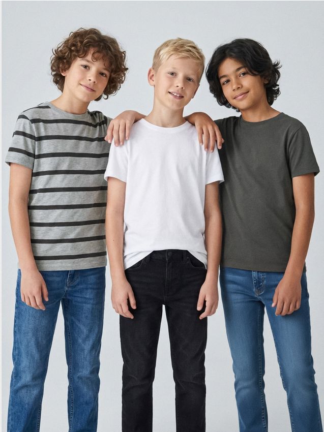 Sinsay - Set de tricouri din bumbac cu mânecă scurtă, 3 pack - multicolor