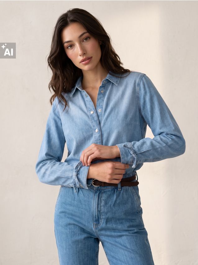 Sinsay - Cămașă din denim - albastru