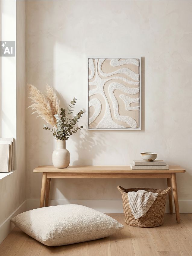 Sinsay - Decorațiune de perete cu motiv abstract - bej
