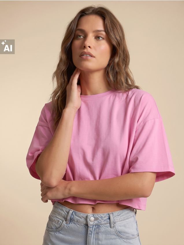 Sinsay - Tricou din bumbac cu mânecă scurtă - roz