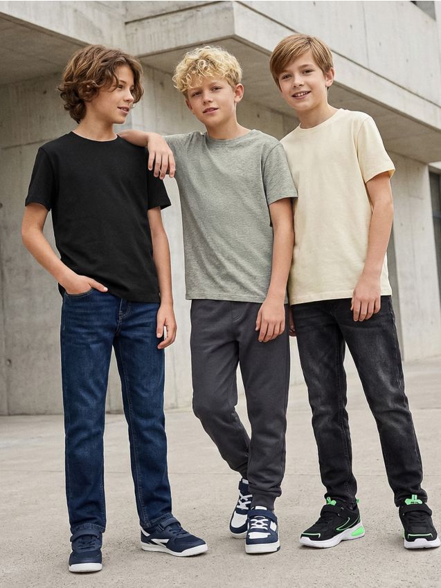 Sinsay - Set de tricouri din bumbac cu mânecă scurtă, 3 pack - multicolor