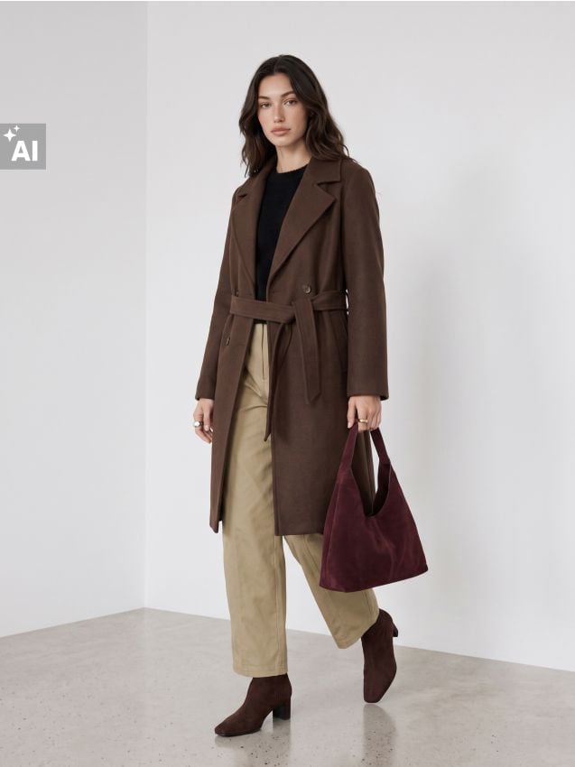 Sinsay - Pantaloni barrel din bumbac - verde-oliv deschis
