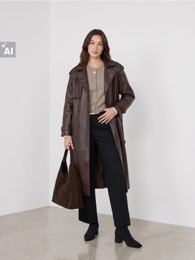 Sinsay - Pantaloni barrel din bumbac - negru