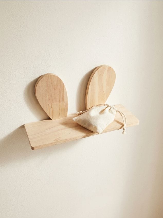 Sinsay - Raft de perete din lemn cu urechi de iepure - bej
