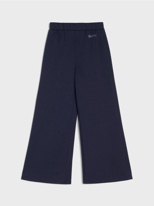 Sinsay - Pantaloni wide leg - bleumarin