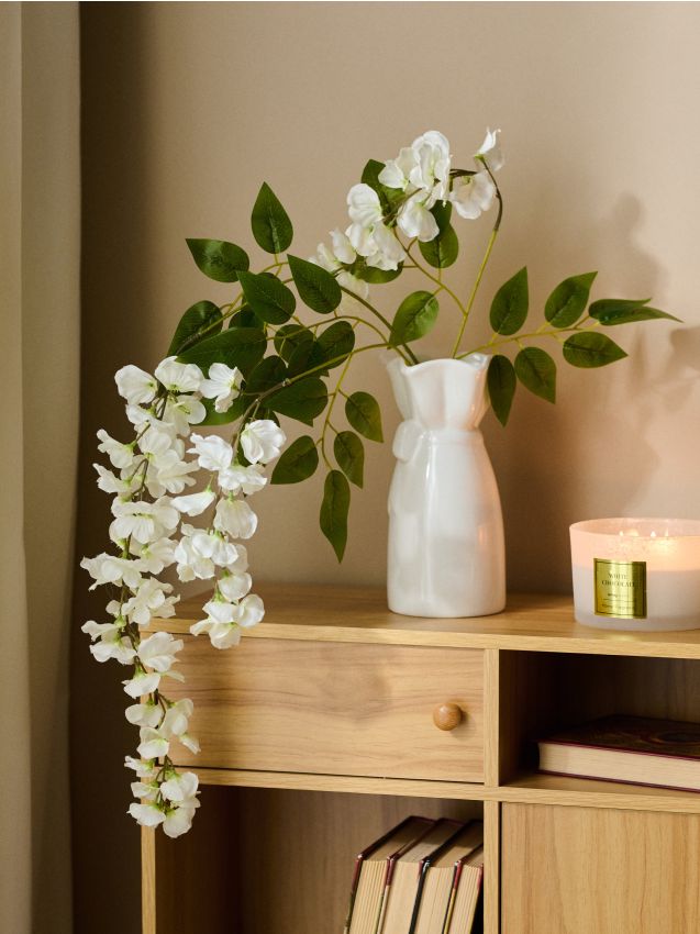 Sinsay - Ramură decorativă cu flori albe - alb