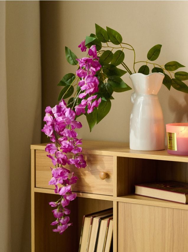 Sinsay - Ramură decorativă cu flori albe - roz