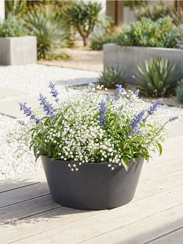 Sinsay - Ghiveci cu adaos de marmură - gri-închis