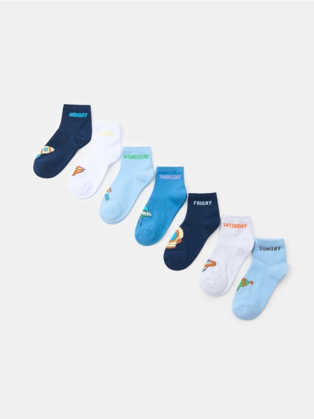 Sinsay - Șosete cu motiv spațial 7 pack - multicolor