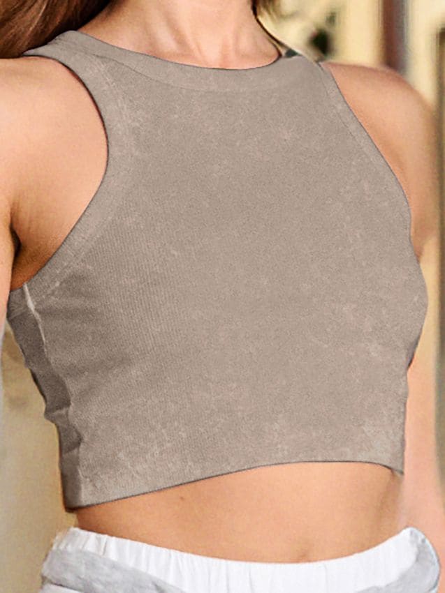 Sinsay - Crop top - beżowy