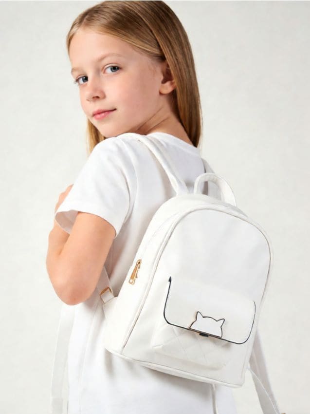 Sinsay - Rucsac din imitație de piele cu motiv de pisică - crem