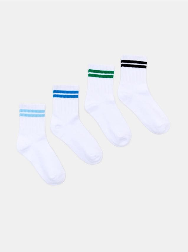 Sinsay - Șosete din Bumbac cu Dungi, Set de 4 - multicolor