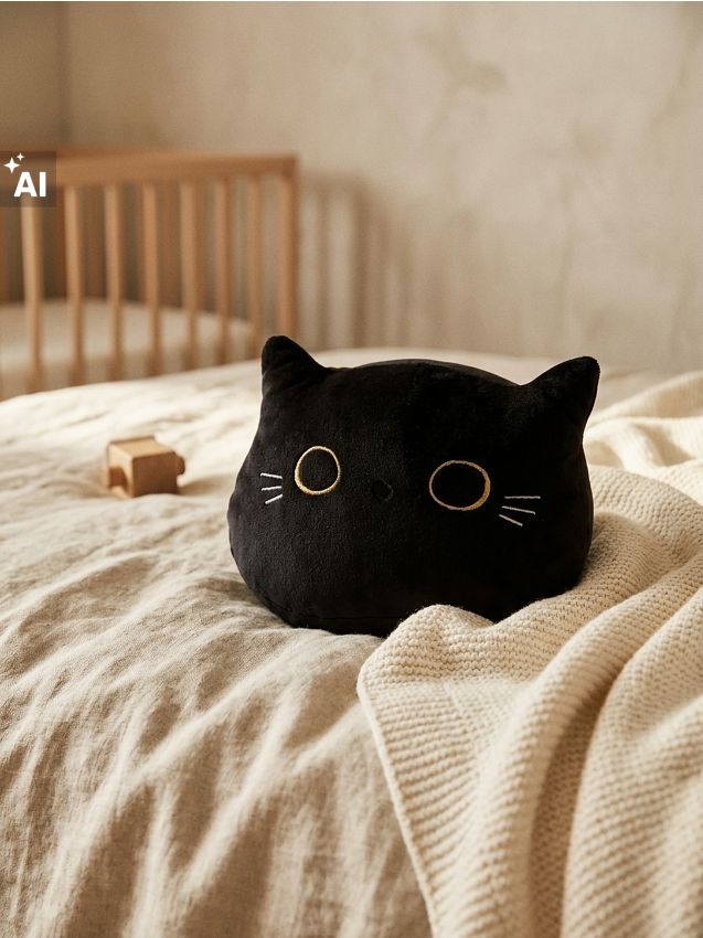 Sinsay - Pernă decorativă în formă de pisică - negru
