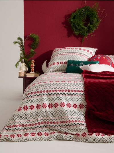 Gultas veļas komplekts ar Ziemassvētku rakstu
