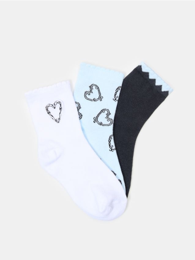 Sinsay - Set 3 perechi șosete cu bumbac - multicolor
