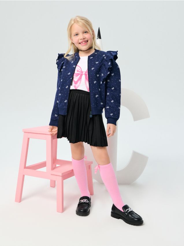 Bluza rozpinana z ozdobną falbanką - SINSAY