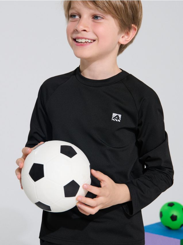 Sinsay - Tricou cu mânecă lungă Active - negru