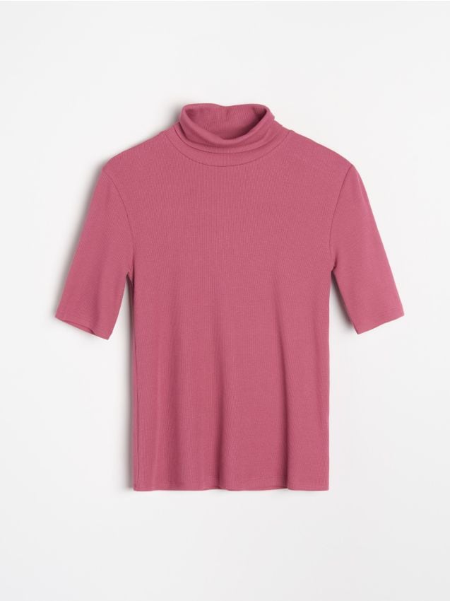 Sinsay - Tricou din tricot striat, cu guler înalt - altele