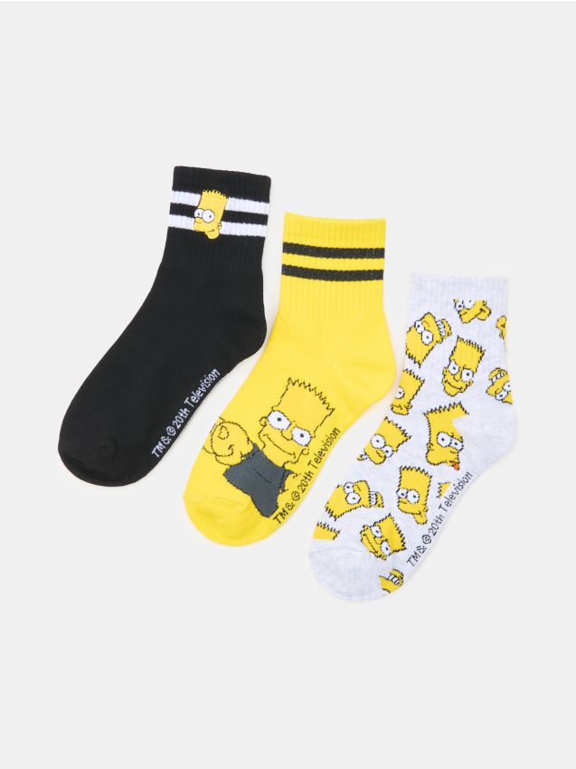 Sinsay - Șosete cu Print The Simpsons 3 Bucăți - multicolor