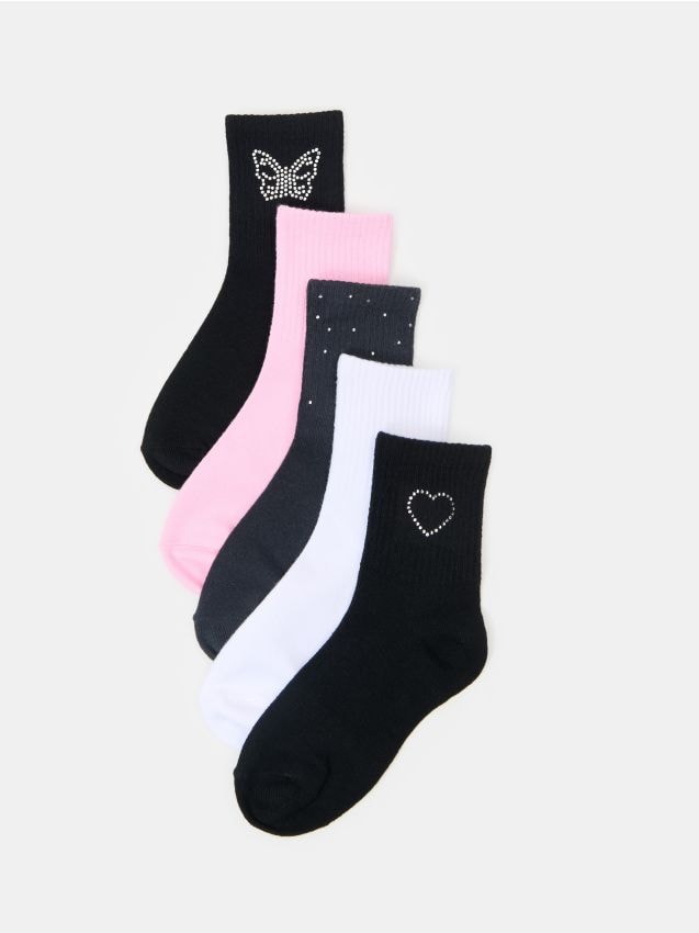 Sinsay - Set de 5 perechi de șosete cu striații și bumbac - multicolor