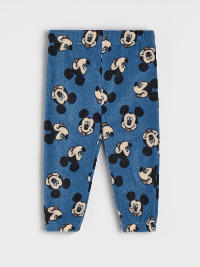 Sinsay - Pantaloni fleece cu imprimeu Mickey Mouse - indigo
