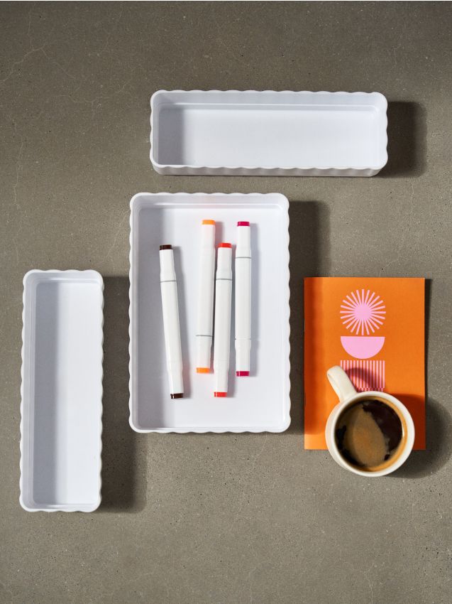 Sinsay - Set de organizatoare pentru sertar 3-pack - alb