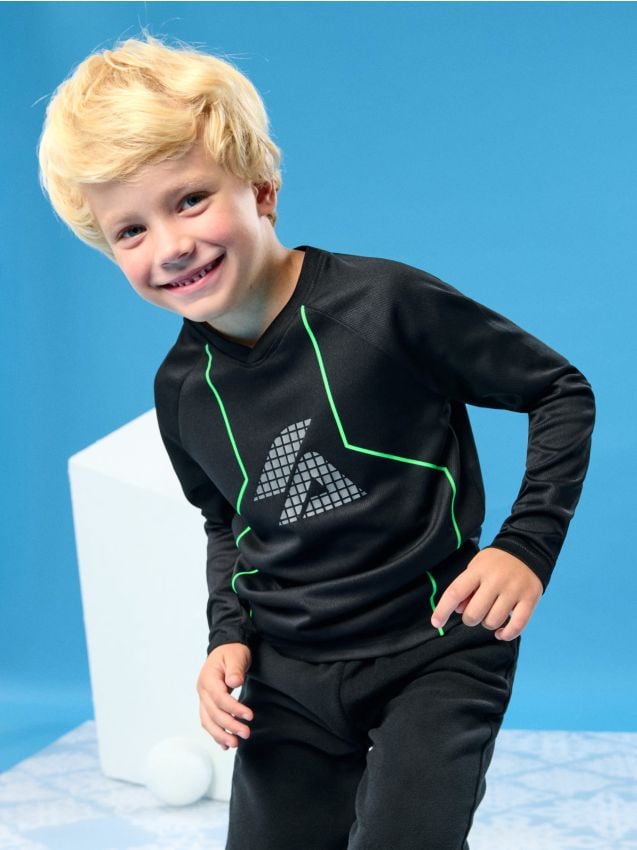 Sinsay - Tricou cu mânecă lungă Active - negru