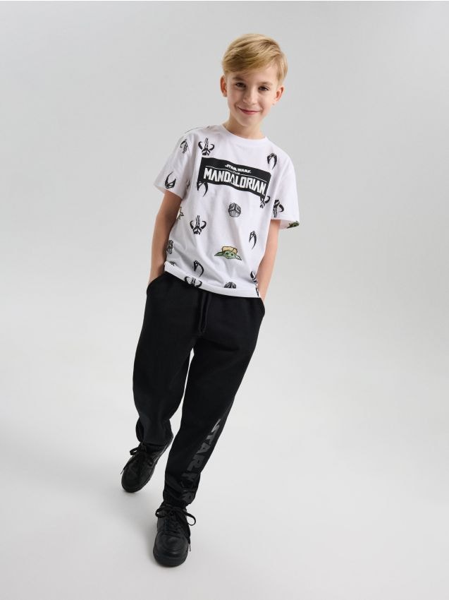 Sinsay - Tricou din bumbac cu imprimeu Mandalorian - alb