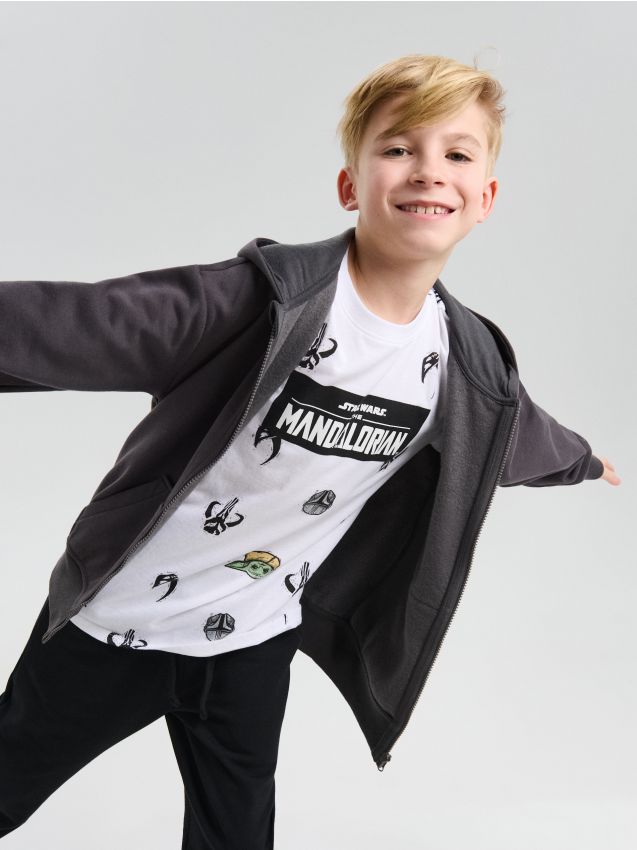 Sinsay - Tricou din bumbac cu imprimeu Mandalorian - alb