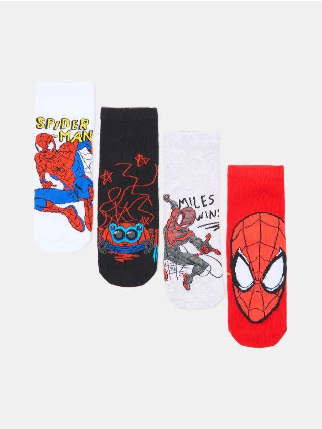 Sinsay - Șosete Glezna cu Print Spider-Man 4 Bucăți - multicolor