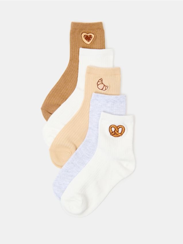 Sinsay - Set de 5 perechi de șosete cu striații și bumbac - multicolor