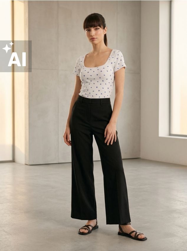 Sinsay - Tricou striat cu mânecă scurtă - multicolor
