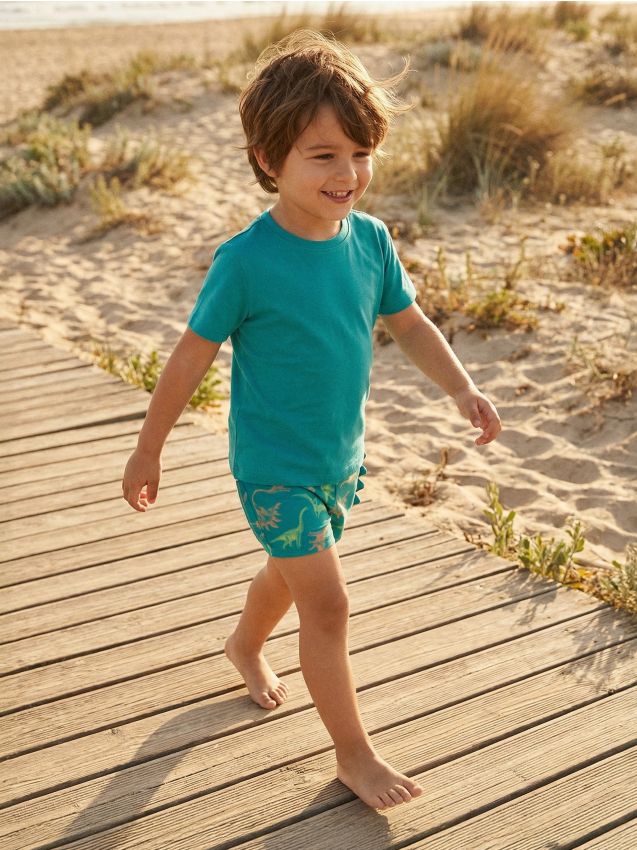 Sinsay - Kąpielówki w dinozaury z elementami 3D - turkusowy