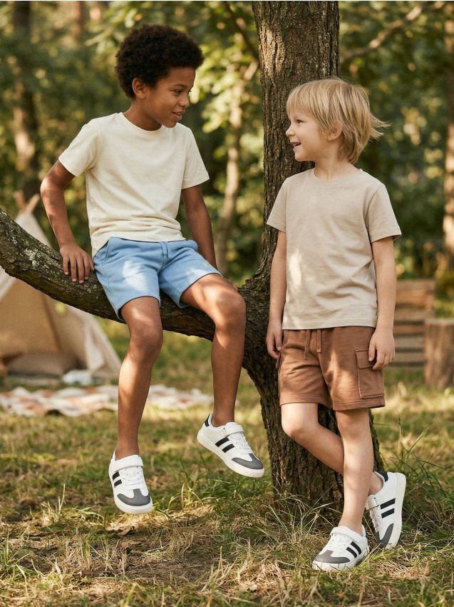 Sinsay - Șorturi din bumbac 2 pack - cafeniu